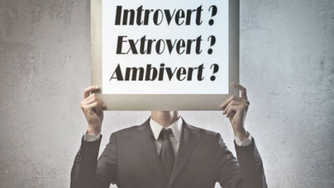 Ilustrasi introvert,extrovert dan ambivert.