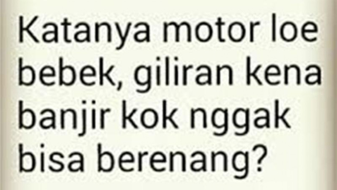 Meme motor soal banjir.