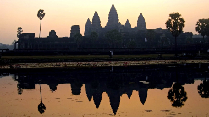 Kompleks candi Angkor Wat di Kamboja. 