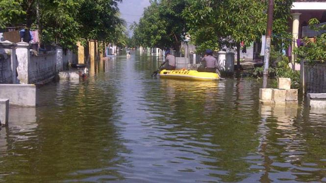 Banjir di Gresik. (Foto ilustrasi).