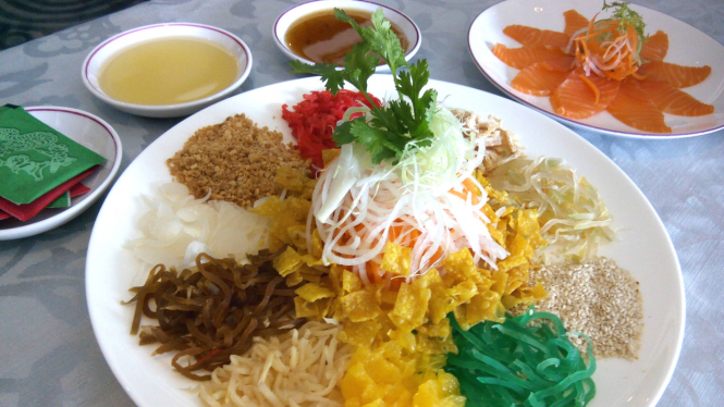 Yee Sang, Restoran Tien Chai, Gran Melia, Jakarta