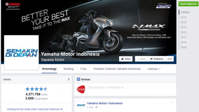 Facebook fanpage Yamaha Motor Indonesia.