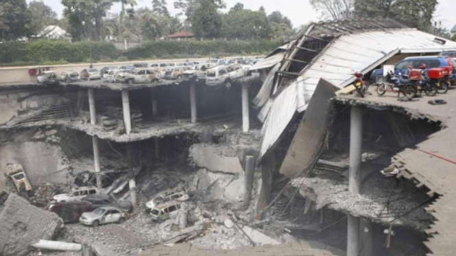 Mall Westgate di Nairobi yang hancur akibat serangan al-Shabab pada 2013