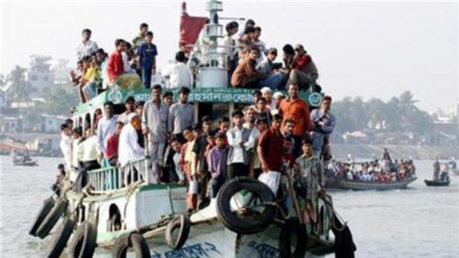 Ilustrasi kapal feri di Bangladesh