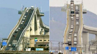Jembatan Layang 'Eshima Ohashi' Paling Ekstrem di Dunia