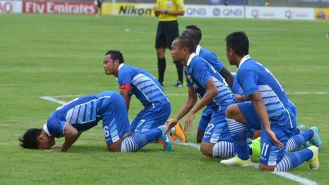 Selebrasi pemain Persib Bandung di AFC Cup