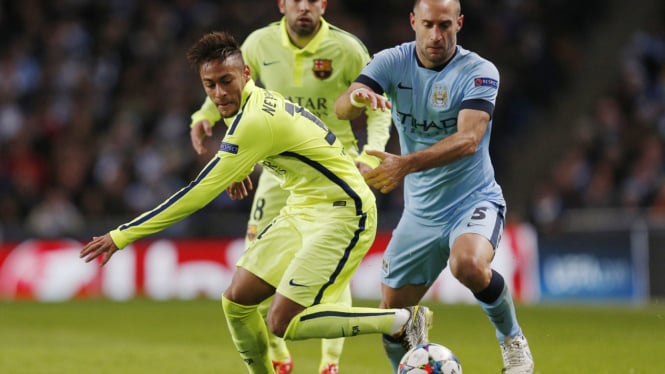 Laga Liga Champions, Manchester City kontra Barcelona.