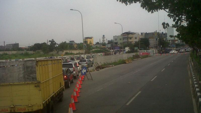 Rekayasa lalulintas karena proyek Tol Cijago sesi II, di Jalan Margonda, Depok