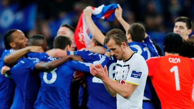 Suasana final Piala Liga 2015 antara Chelsea dan Tottenham Hotspur