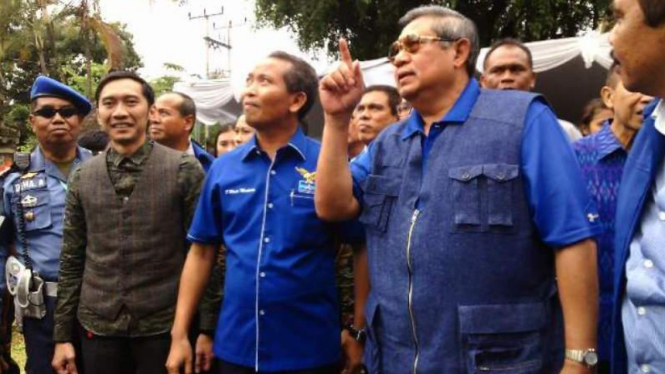 SBY saat mengunjungi kantor DPD Partai Demokrat Bali, Jumat 6 Maret 2015.