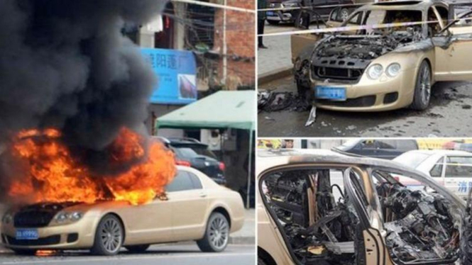 Peristiwa kebakaran Bentley di Tiongkok.