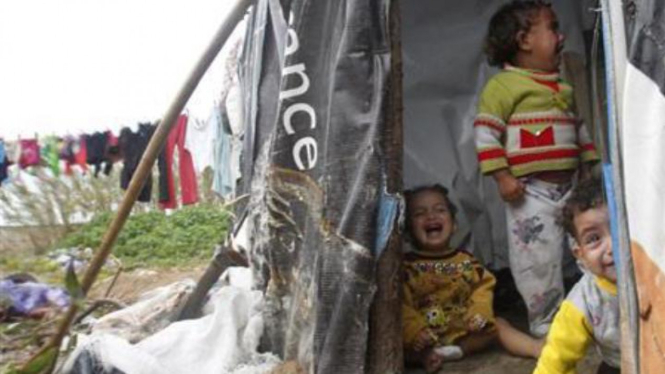 Anak-anak Suriah korban perang di tenda pengungsi