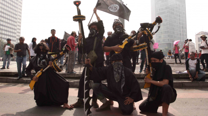 Aksi Teatrikal Tolak ISIS di Bundaran HI
