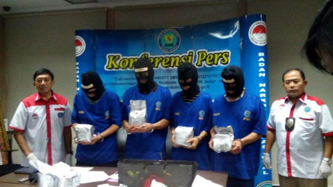 Empat pengedar sabu yang berhasil dibekuk BNN.