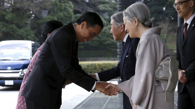 Jokowi disambut Kaisar Jepang Akihito dan Permaisuri Michiko