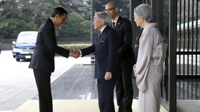 Jokowi disambut Kaisar Jepang Akihito dan Permaisuri Michiko