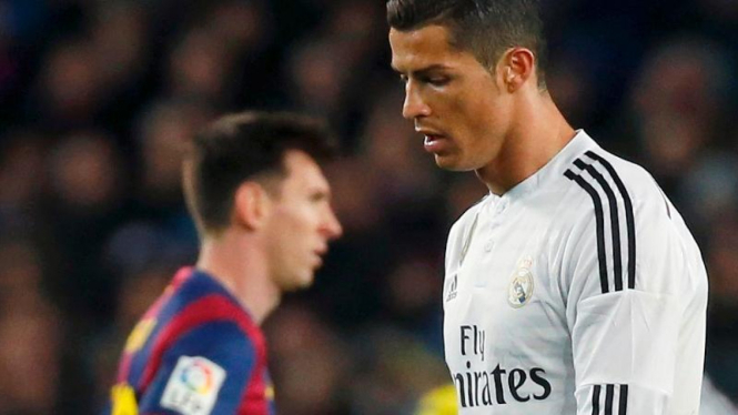 Pemain Real Madrid, Cristiano Ronaldo, dan Lionel Messi