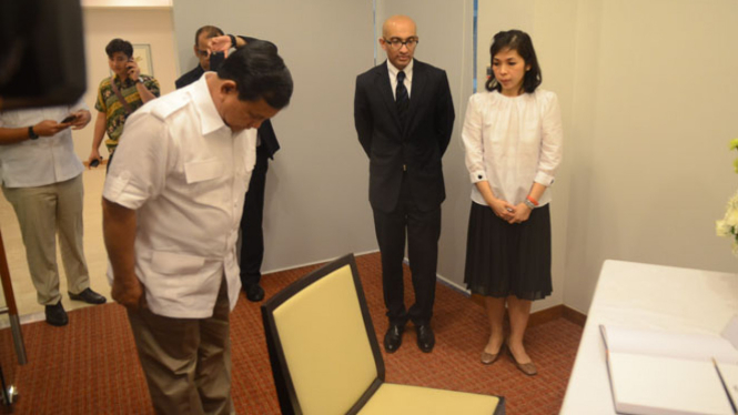 Prabowo Ucapkan Bela Sungkawa untuk Lee Kuan Yew