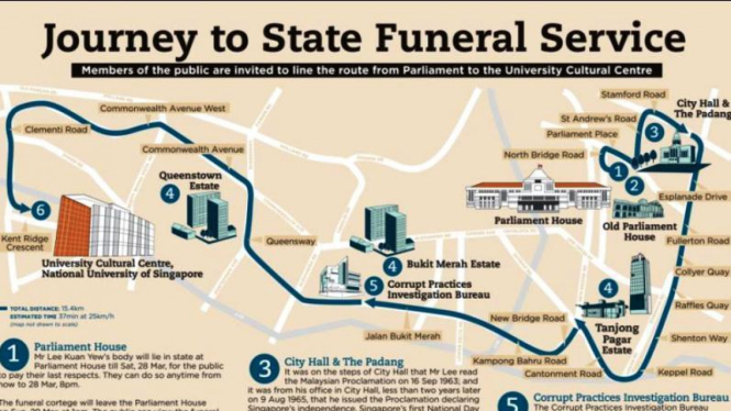 Rute Prosesi Pemakaman Lee Kuan Yew