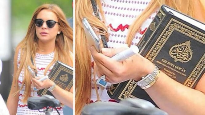 Lindsay Lohan membawa Alquran