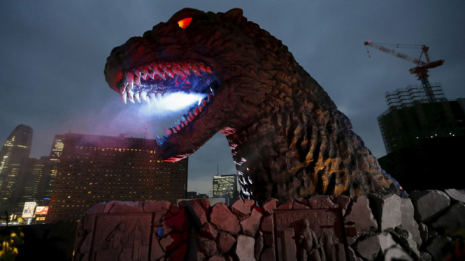 Patung Godzilla Landmark Baru Tokyo