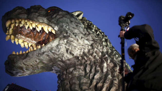 Patung Godzilla Landmark Baru Tokyo