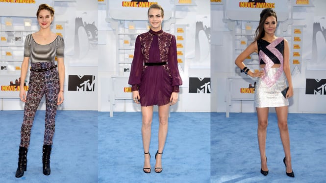 Victoria Justice Shailene Woodley Cara Delevingne di MTV Movie Awards 2015