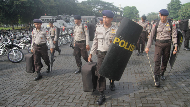 Brimob Gelar Apel Kesiapan Pasukan Pengamanan. (Foto ilustrasi) 