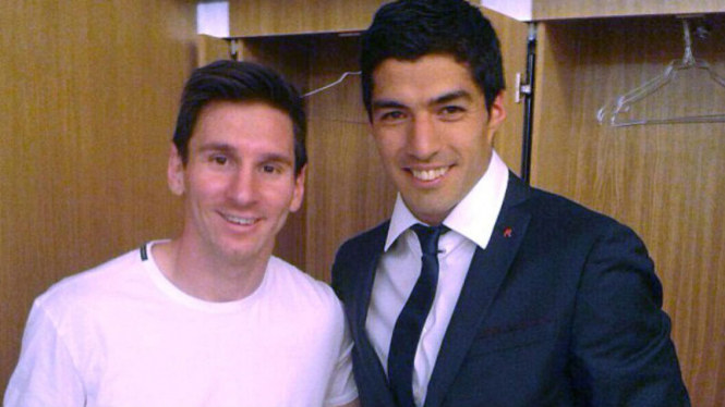 Luis Suarez dan Lionel Messi