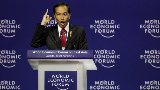 Presiden Joko Widodo saat pidato di World Economic Forum di Jakarta beberapa waktu lalu.