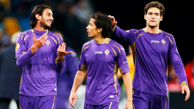 Para pemain Fiorentina usai pertandingan