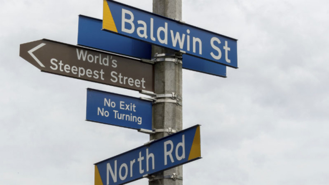 Jalan Baldwin, Dunedin, Selandia Baru.