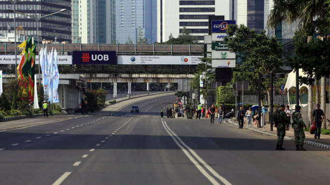 Ilustrasi Jalan Sudirman, Jakarta.