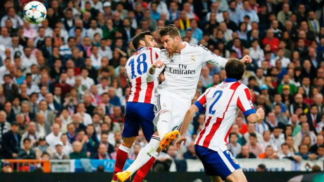 Pemain Real Madrid, Sergio Ramos di laga melawan Atletico Madrid