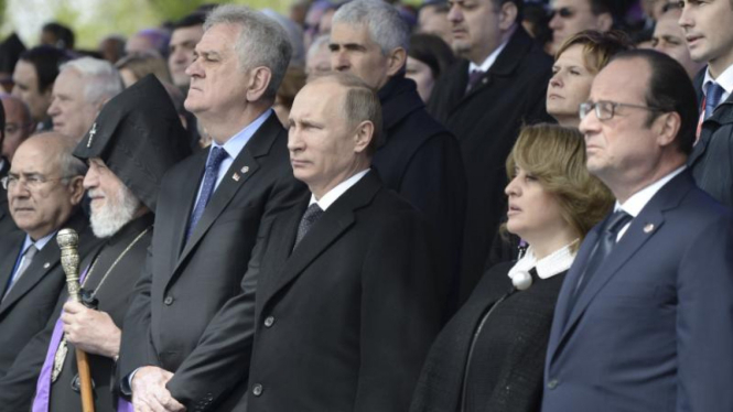 Presiden Rusia, Prancis dan Serbia hadir dalam peringatan pembantaian Armenia.