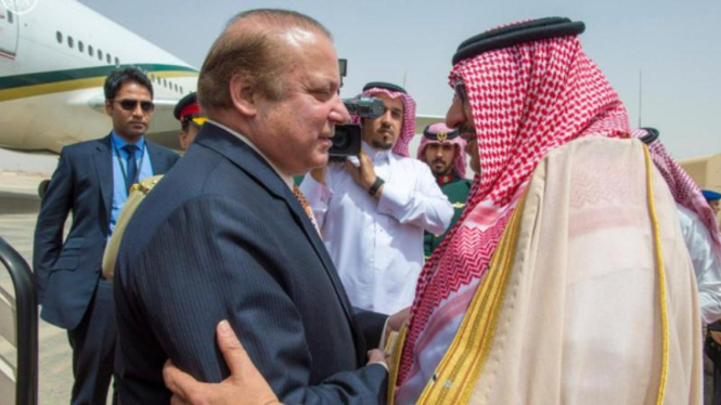 PM Pakistan Nawaz Sharif tiba di Riyadh.