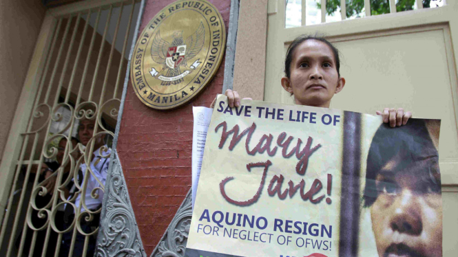 Para pendukung Mary Jane Fiesta Veloso meminta dukungan pemerintah soal penundaan eksekusi mati