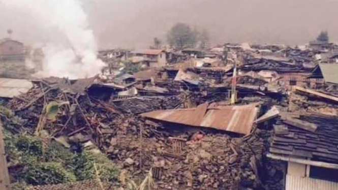 Distrik Gorkha yang hancur akibat gempa di Nepal.