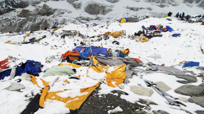 Ilustrasi Kondisi Base Camp di  Gunung Everest Setelah Gempa di Nepal