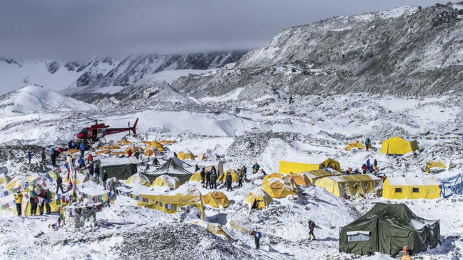 Kondisi Base Camp di  Gunung Everest Setelah Gempa di Nepal