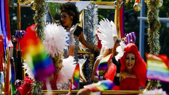 Tokyo Rainbow Pride di jalanan kota Tokyo, Jepang, Minggu (26/04/2015).