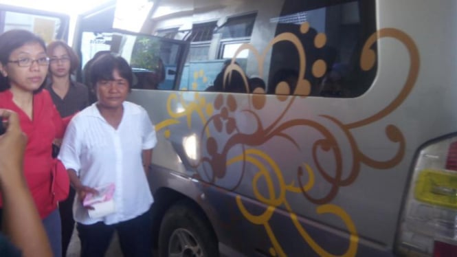 Ibu Mary Jane tiba di Lapas Wirogunan Yogya, Kamis (30/4/2015)