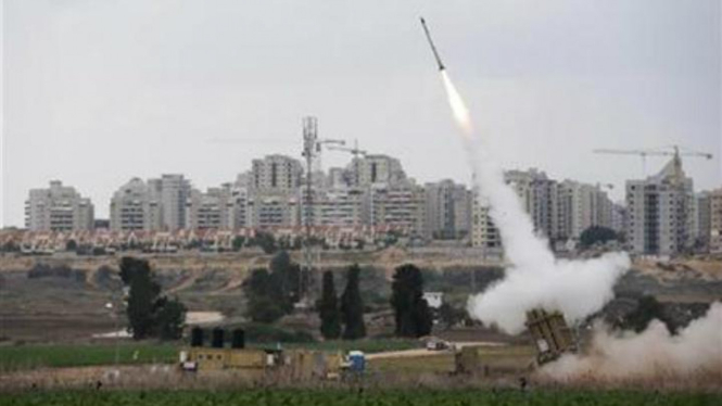 Sistem rudal "Kubah Besi" Israel.