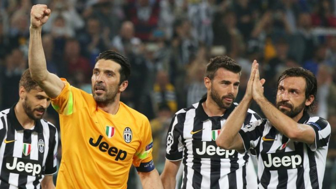 Pemain Juventus usai mengalahkan Real Madrid