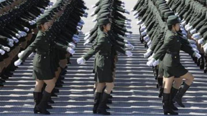 Ilustrasi parade militer China