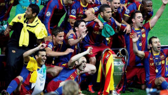 Barcelona saat menjuarai Liga Champions 2010-11