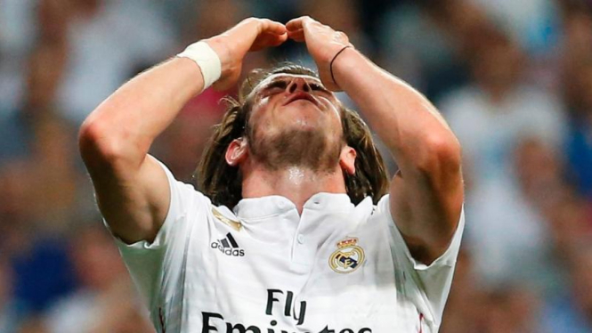 Pemain Real Madrid, Gareth Bale, gagal mencetak gol