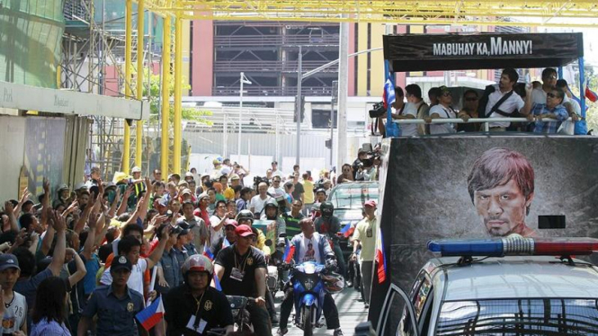 Warga Manila menyambut Manny Pacquiao