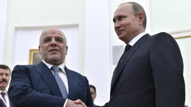 PM Irak Haider al-Abadi dan Presiden Rusia Vladimir Putin