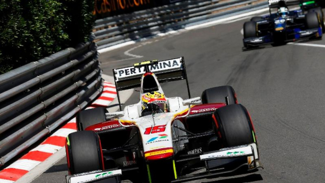 Pembalap Campos Racing, Rio Haryanto, di GP Monaco